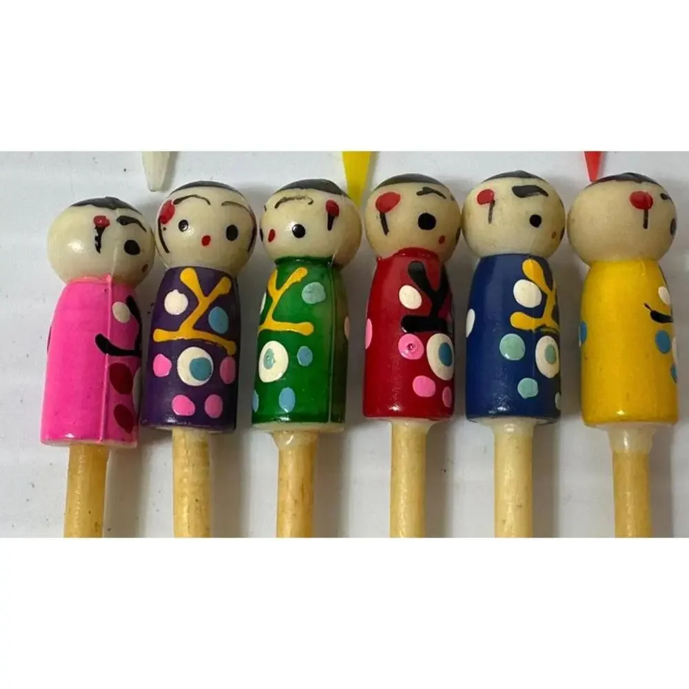 Vintage 27 Hors D'oeuvres Appetizer Forks‎ Asian Mayan Spanish Figures Cocktails